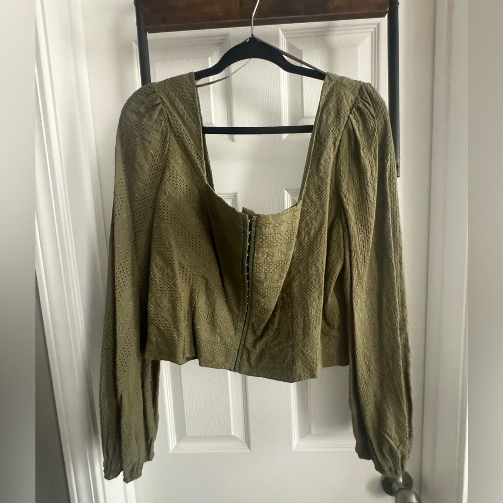 Altar’d State Green Long Sleeve Blouse Size XXL